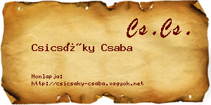 Csicsáky Csaba névjegykártya