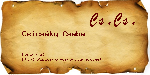 Csicsáky Csaba névjegykártya