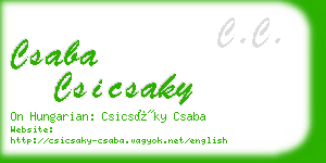 csaba csicsaky business card